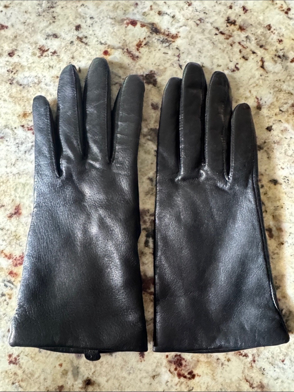 Lord & Taylor Leather & Cashmere Gloves Size 6